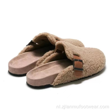 Krullende wol met pure shearling slippers